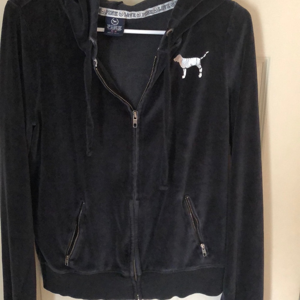 Vs pink bling zip up